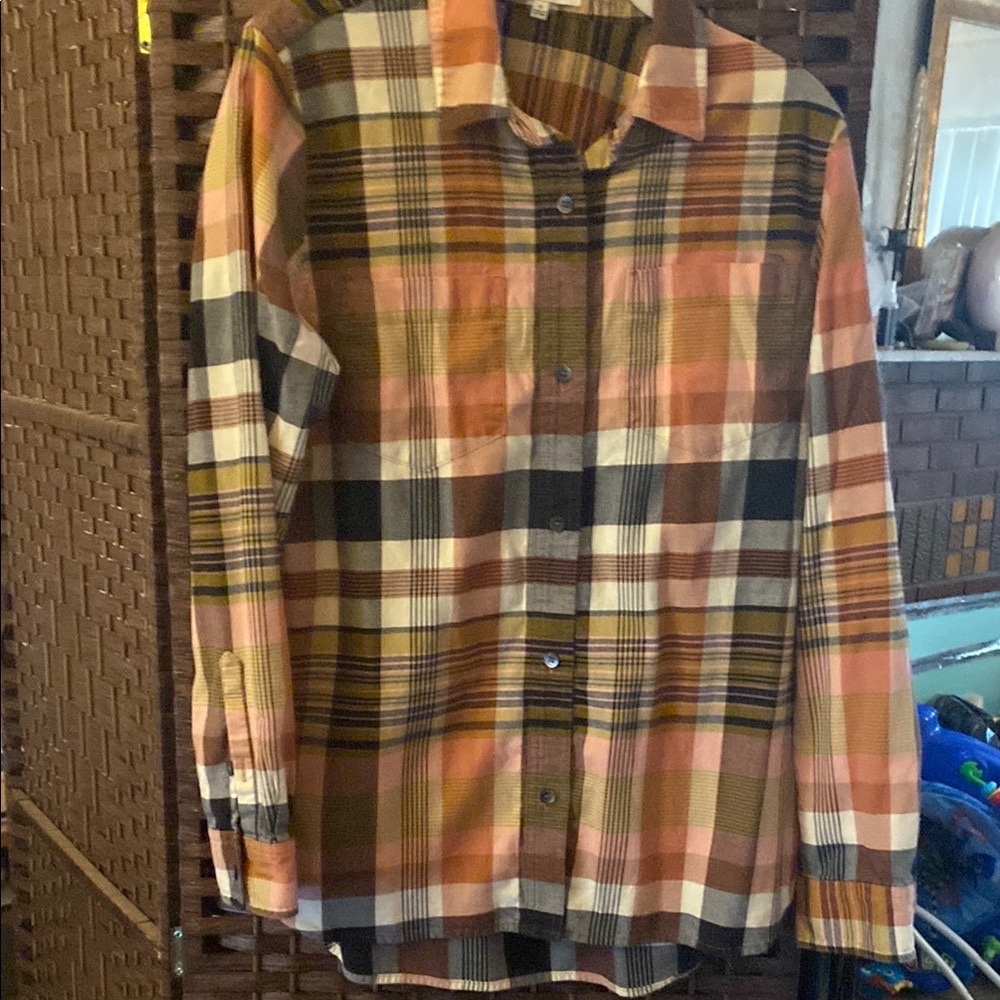 Madewell Pink & Black  Plaid Button-Up Shirt